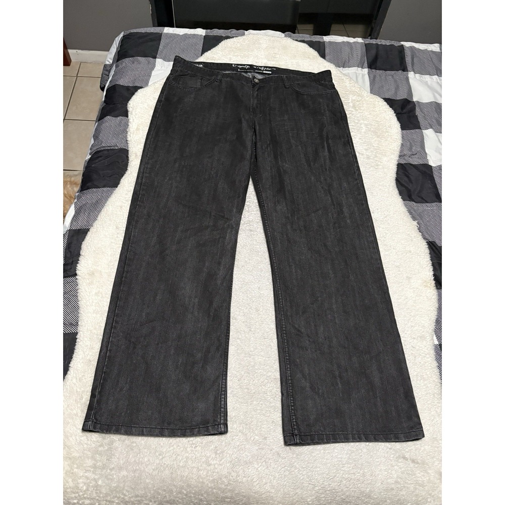 I Jeans By Buffalo Mens Black Taylor Easy Straight Leg Jeans 42x34